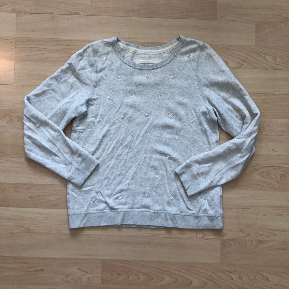 Abercrombie & Fitch Embellished Cream Sweater